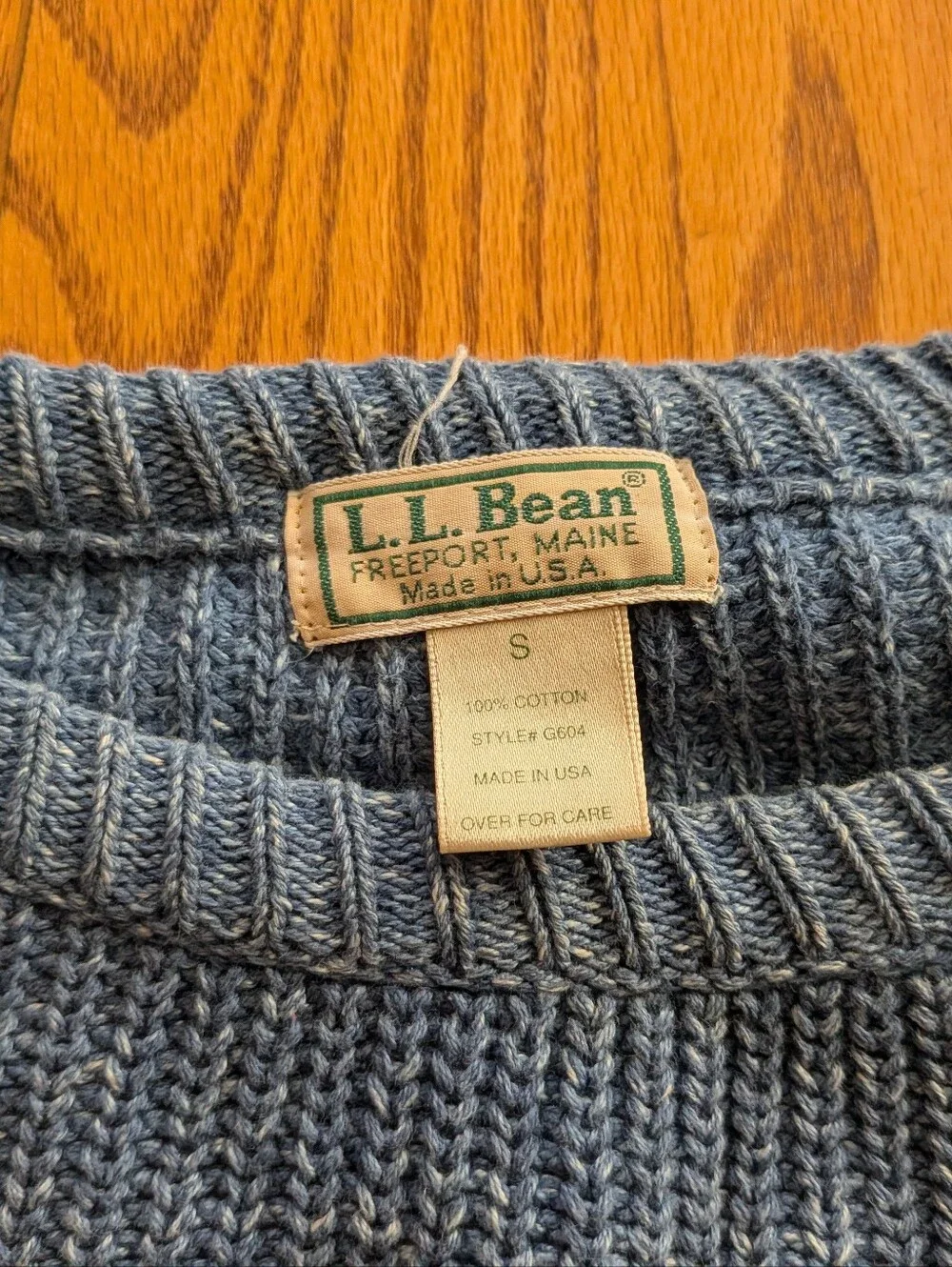 L.L. Bean Men's Heathered Slate Blue Crewneck Sweater
